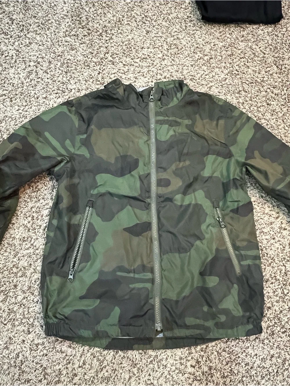 GAP Kids Green Camouflage Zip Windbreaker